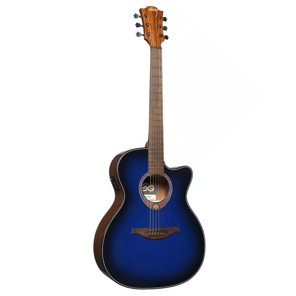 LAG GLA T-BLUE-DCE Tramontane Dreadnought Cutaway Blue Burst Elektro Akustik Gitar